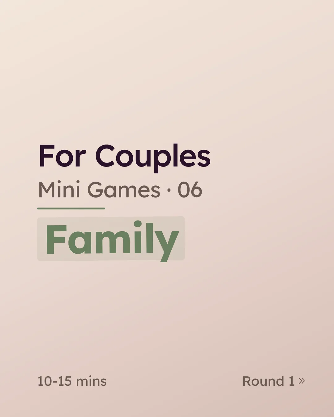 For Couples — Family: a 10–15 minute conversation game